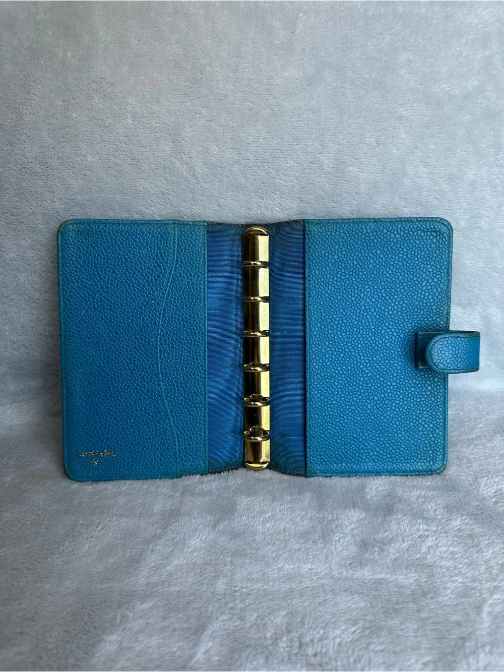 💙 CHANEL Vintage Blue Caviar Leather Agenda Planner Cover CC Logo 💙 - Picture 7 of 14
